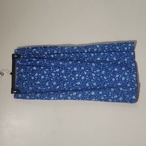 Women's Judith Hart blue & white floral faux wrap maxi skirt with hidden zipper